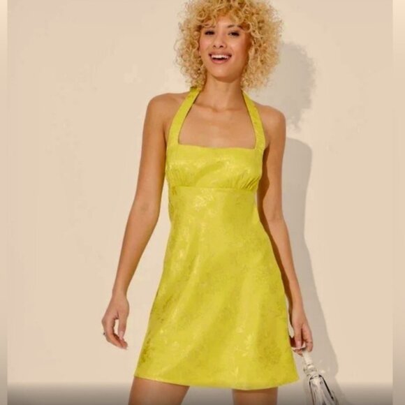 Wild Fable Satin Jacquard Mini Halter Dress New Cocktail dress - Picture 1 of 5